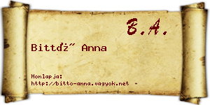 Bittó Anna névjegykártya