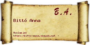 Bittó Anna névjegykártya
