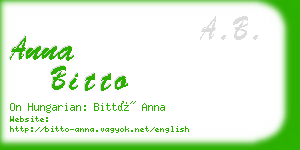 anna bitto business card